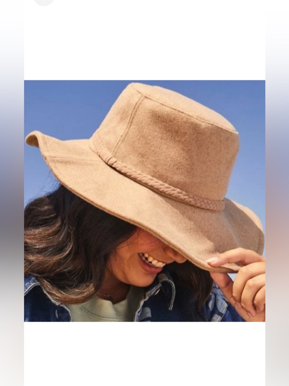 ASN THE HARPER FLOPPY FELT WESTERN WOMENS HAT ADJUSTABLE LINER OATMEAL NWT